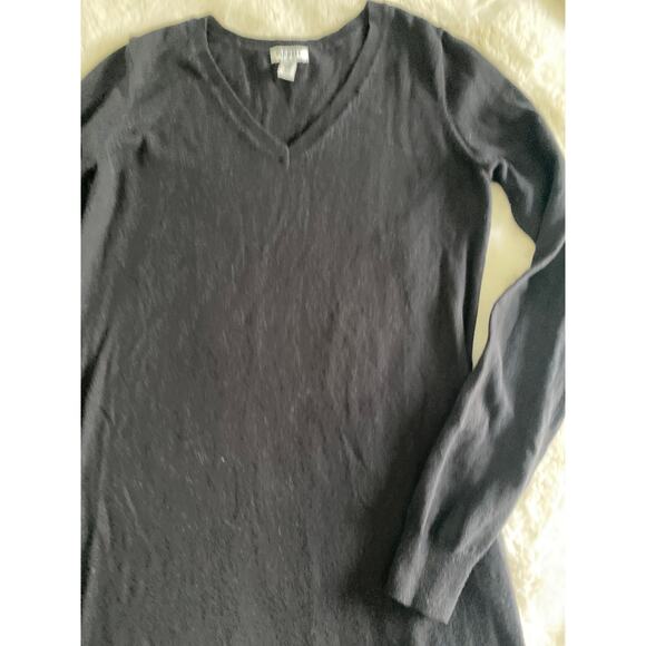 Old Navy Black Jack V-Neck Cotton Blend Knit Stretch Sweater Dress Sz M - Picture 3 of 8